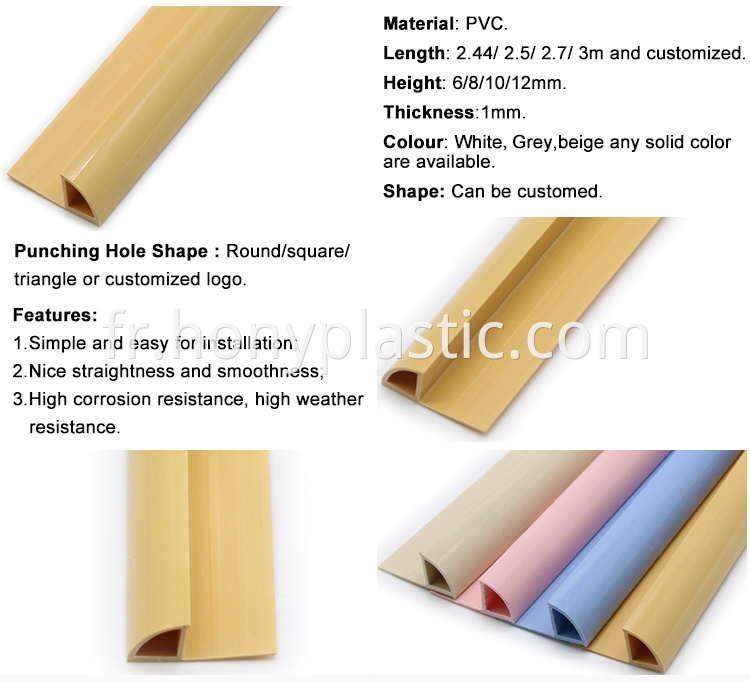 Flexible 10mm PVC Round Tile Angle Ceramic Tile Trim for Marble Edge Decoration-1